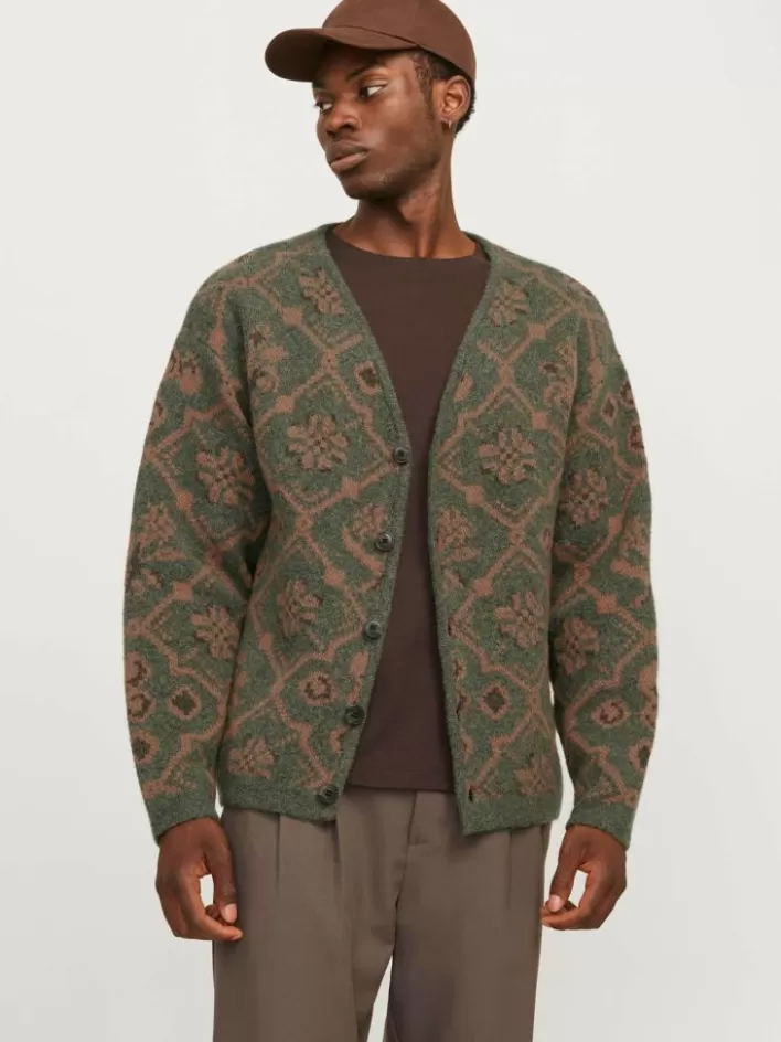 JACK & JONES Knitwear | All Over Print Knitted cardigan