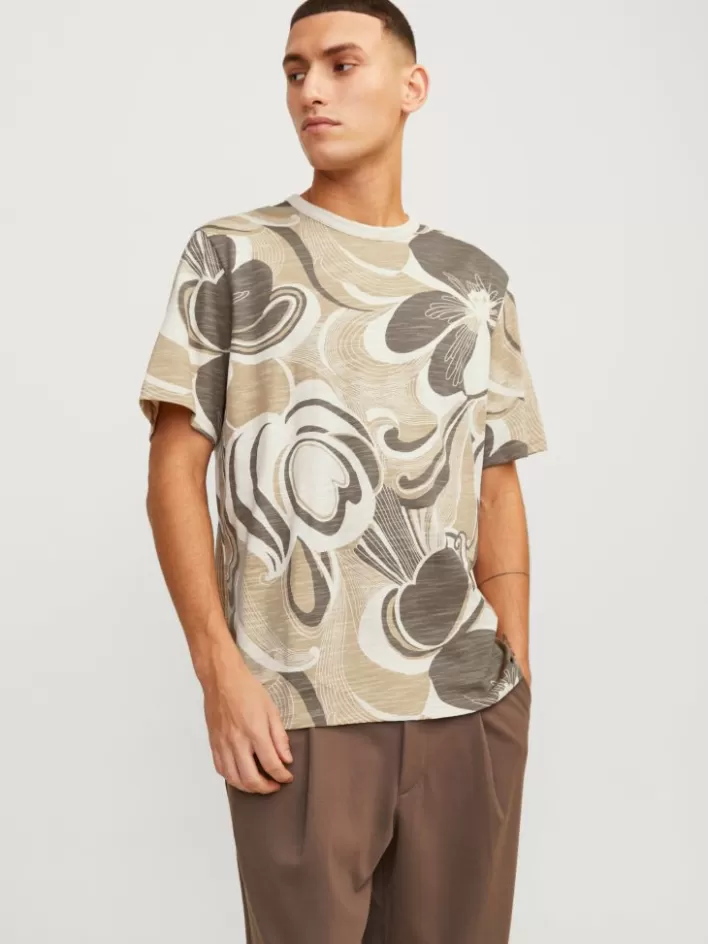 JACK & JONES T-shirts | All Over Print Round neck T-shirt