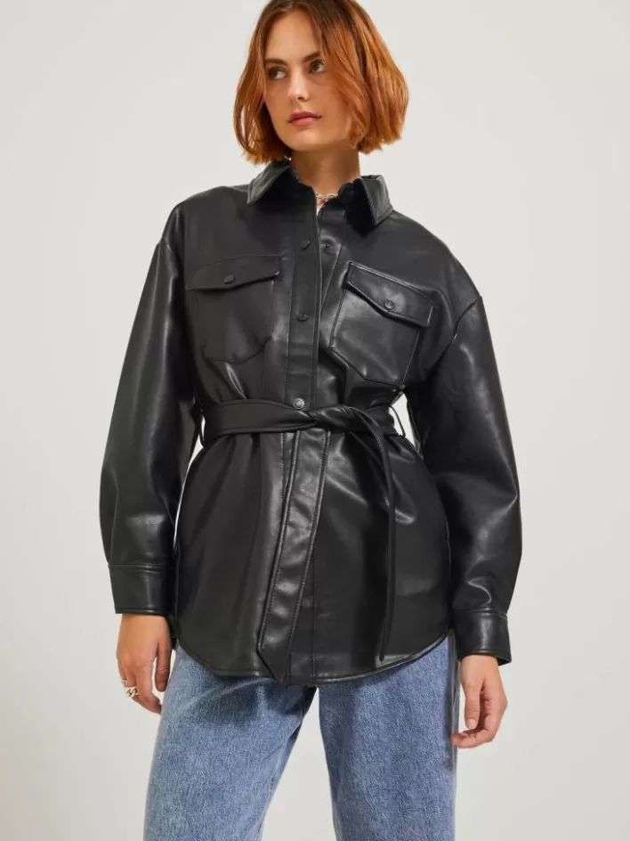 Women JACK & JONES Jackets & Coats | Shirts | JXLUNA Faux leather jacket