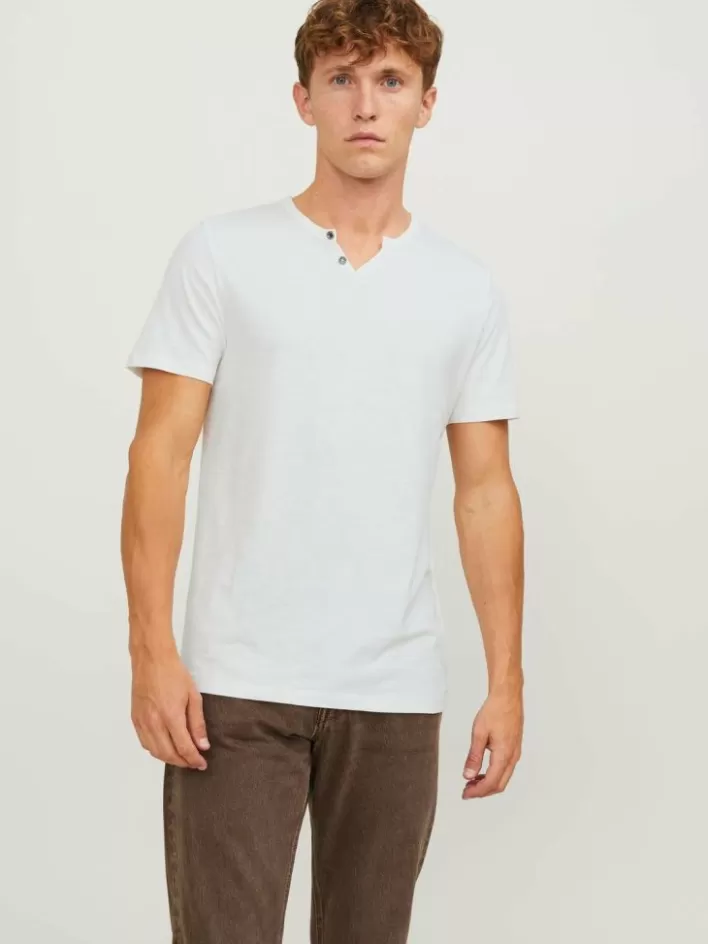 JACK & JONES T-shirts | Melange Split Neck T-shirt