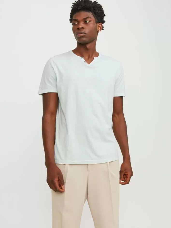 JACK & JONES T-shirts | Melange Split Neck T-shirt
