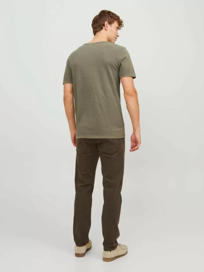 JACK & JONES T-shirts | Melange Split Neck T-shirt