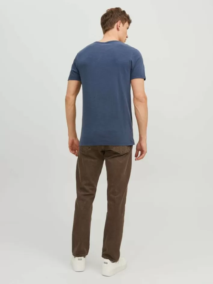 JACK & JONES T-shirts | Melange Split Neck T-shirt