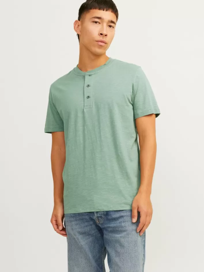 JACK & JONES T-shirts | Plain China Collar T-shirt