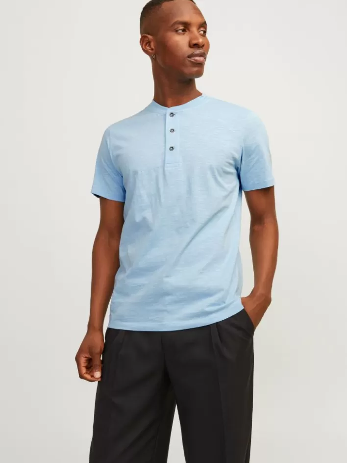 JACK & JONES T-shirts | Plain China Collar T-shirt