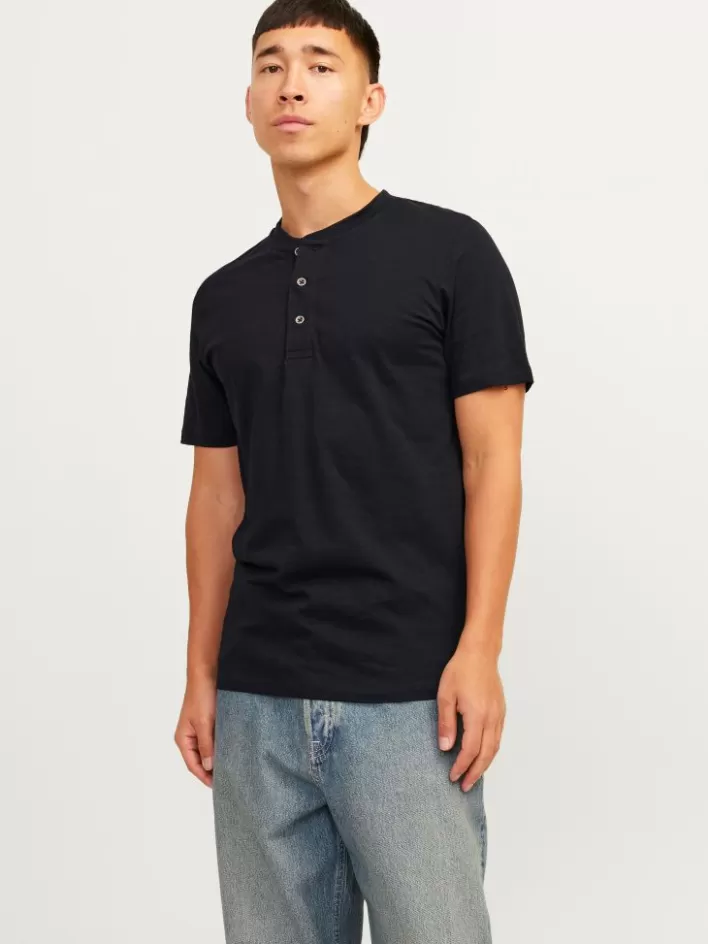 JACK & JONES T-shirts | Plain China Collar T-shirt